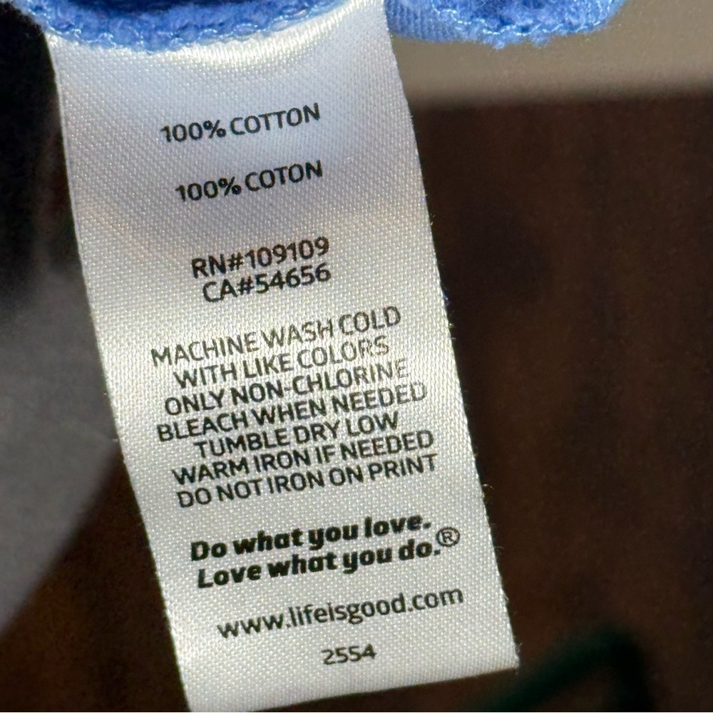 Life Is Good Blue Tee Women’s Size XL Crewneck Short Sleeves 100% Cotton - Picture 3 of 7